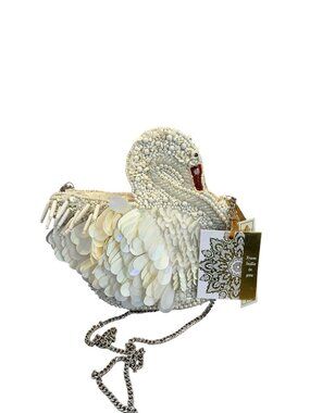 NEW SPRING Edition Made In India Beaded Crystal Swan Crossbody Bag